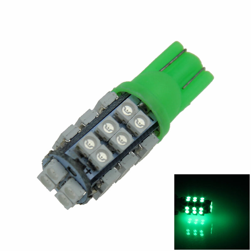 1x Groen Auto T10 W5W Interieur (Kaart/Dome) licht 28 Emitters 3528 Smd Led 464 555 558 A034
