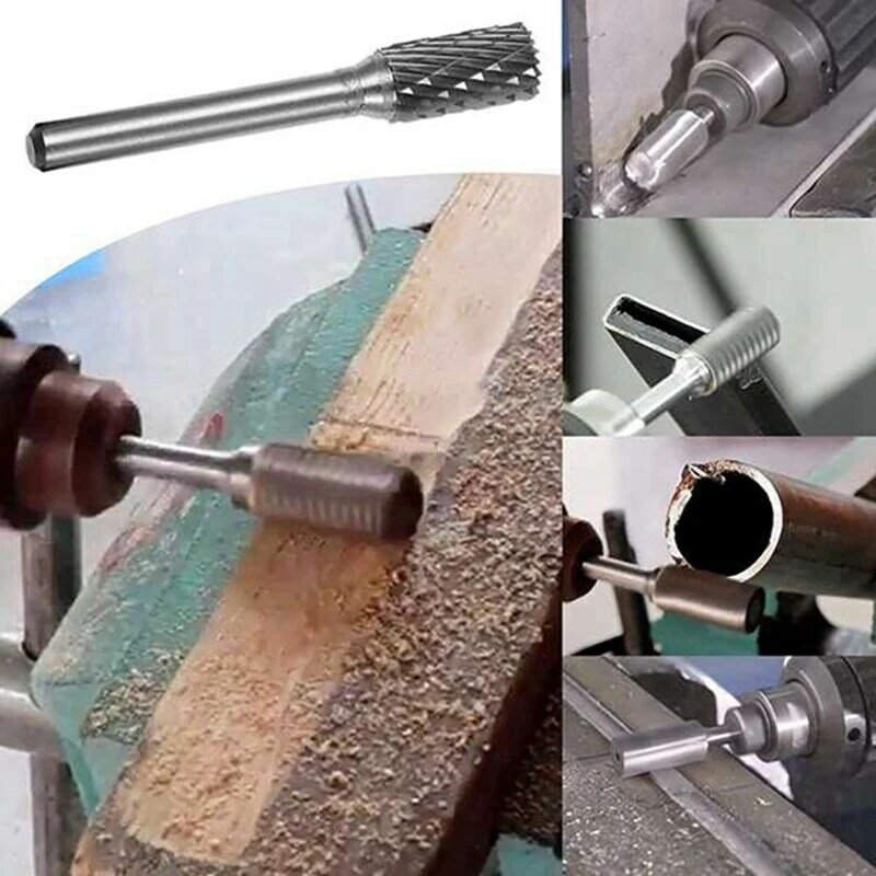 1Set 6-10Mm 1/4 inci untuk alat abrasif, Set pemotong karbida alat ukir gerinda alat abrasif