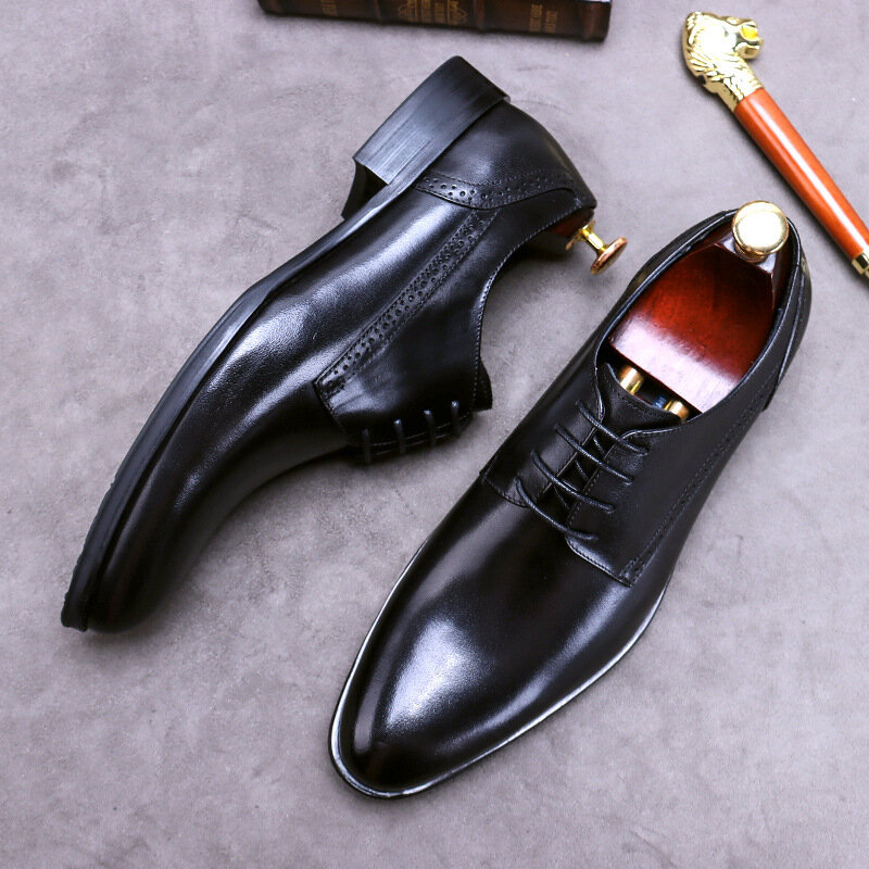 Итальянские мужские официальные туфли из натуральной кожи, Осенние дизайнерские новые элегантные черные свадебные ботинки в британском стиле, мужские ботинки, размер 46