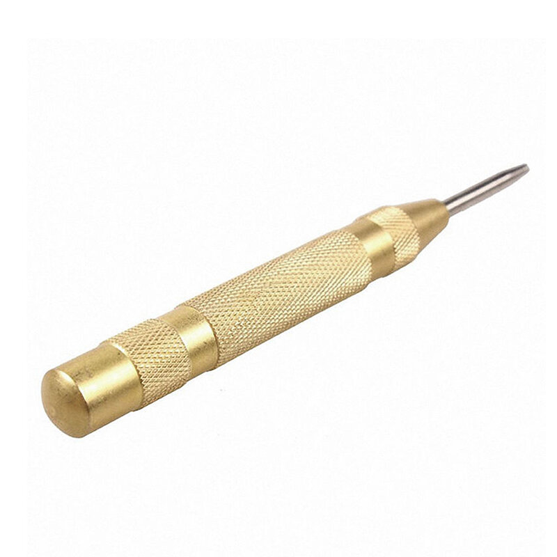 New 5'' Automatic Center Pin Spring Loaded Marking Starting Hole Tool Gold Drop ship