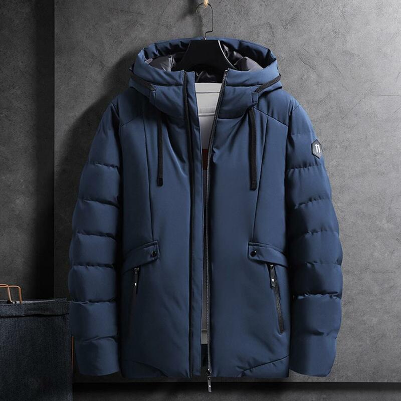 남성용 한국 스타일 재킷, 두꺼운 코튼 패딩, 따뜻한 포켓, 긴 소매 후드 재킷, 2022