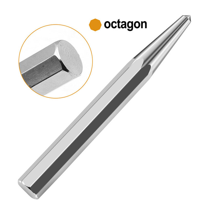 Octagonal Center Punch Locator Fitter Chisel Punch Metal Drilling Mark Cone Punch High Hardness Punching Positioning Punch