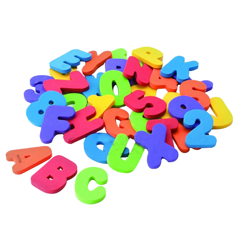 Mainan mandi pendidikan anak, 36 buah angka huruf untuk teka-teki anak