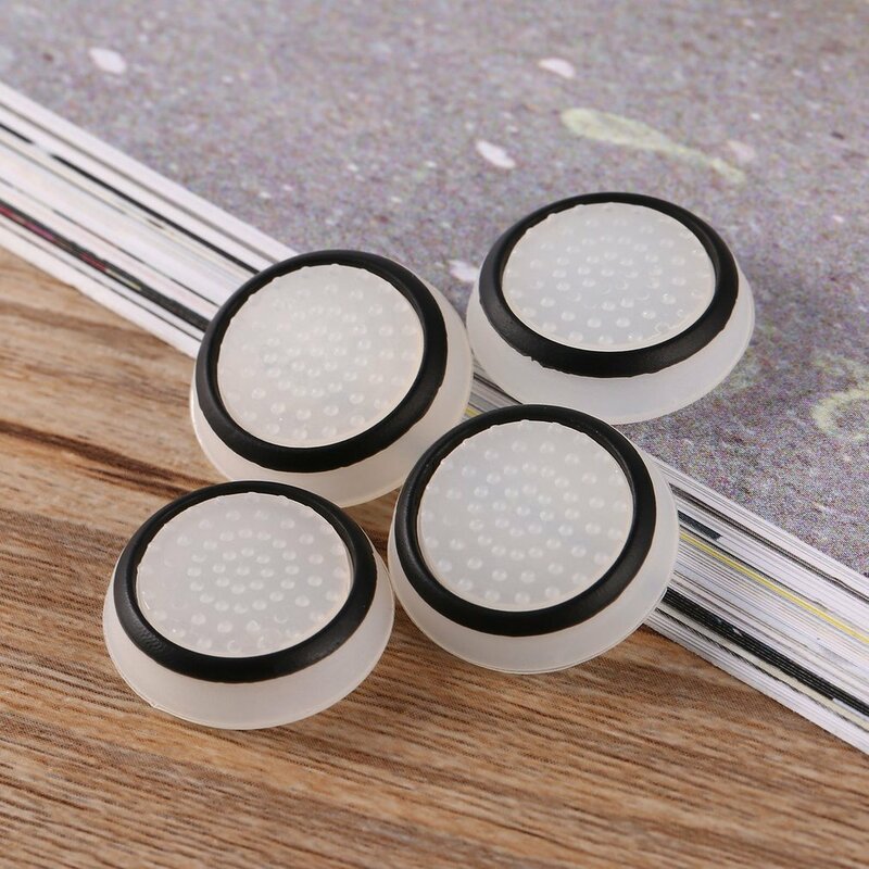 4pcs Silicone Material Anti-slip Striped Gamepad Keycap Controller Thumb Grips Protective Cover for PS3/4 for X box One/360