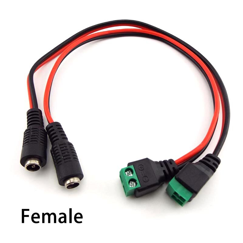 DC macho para fêmea plug conector, estender cabo para faixa de luz LED, câmera CCTV, 5.5x2.1mm, 12V