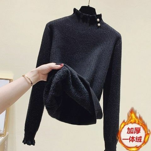 Half Turtleneck Knitting Sweater Women Winter Jumpers Knit Female Long Sleeve Thick Loose Pullover Female 2023 News Tops G193