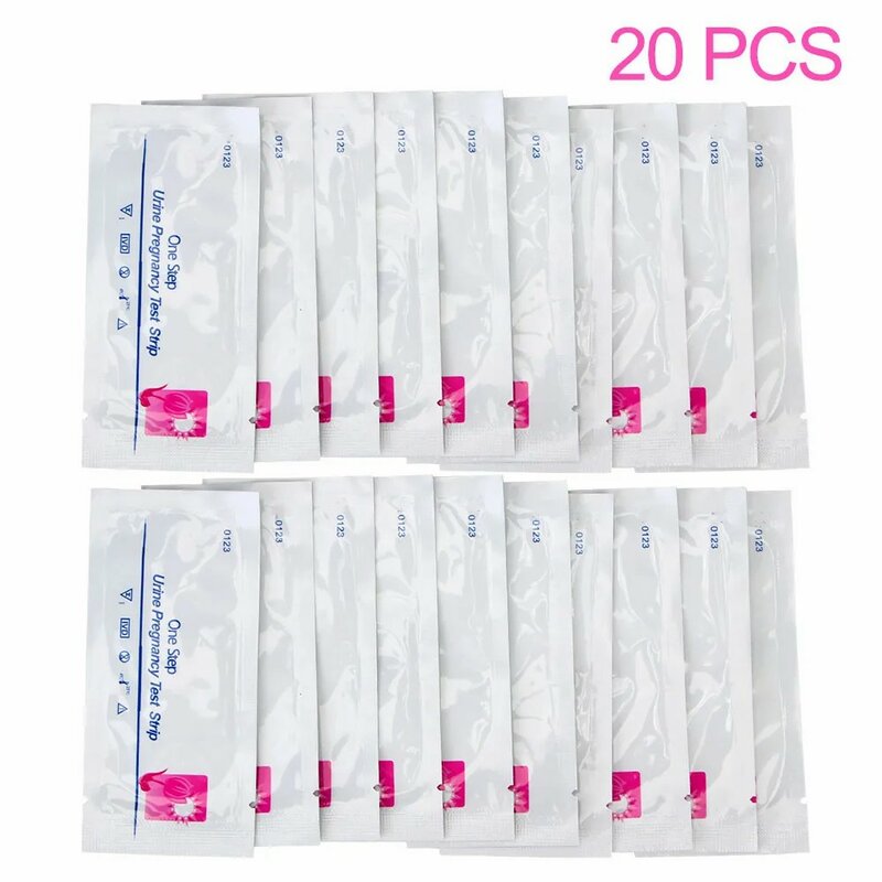 20pcs One-Step Early Pregnancy Test Strips Urine HCG Diagnostic Tests Adult Female Urine Measuring Testing Sticks 99% Accuracy