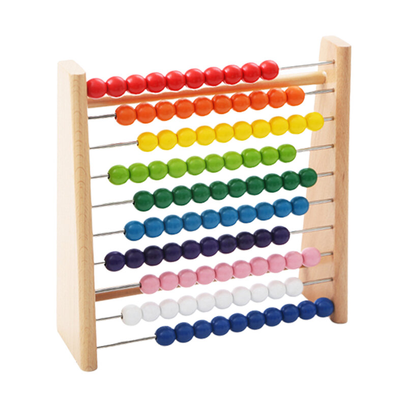 Montessori Abacus ไม้สำหรับเด็ก, ไม้สำหรับคำนวณชั้นนับจำนวนกรอบหมายเลขบัตรจำนวนการเรียนการสอนช่วยคณิตศาสตร์ของเล่น