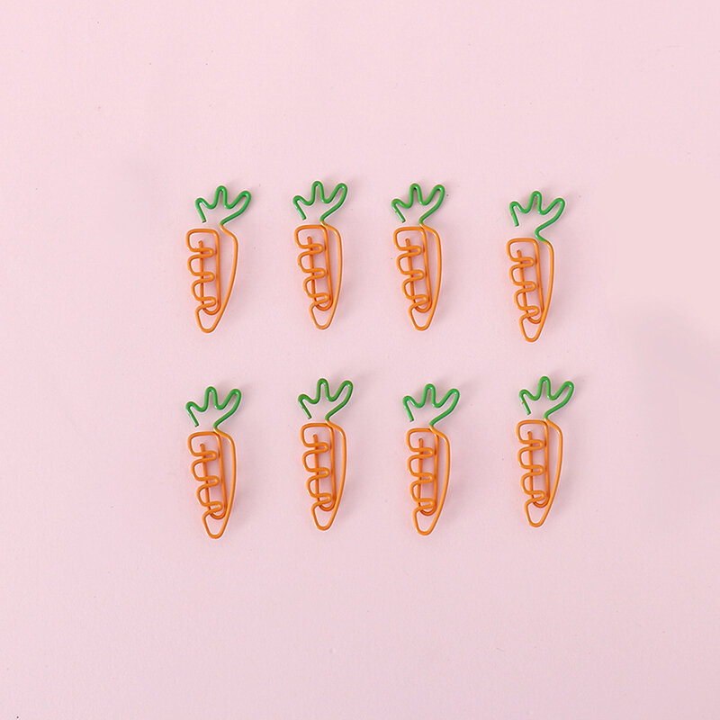 1Set Creative Colorful Fruit Cute Carrot Bookmark Paper Clip School Office Supply Metal Material Gift Stationery