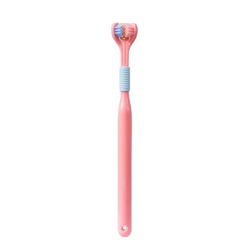 Cepillo de dientes estéreo 3D de tres lados, herramientas de higiene del cabello suave ultrafino, limpieza de la lengua, cuidado de los dientes profundos, Oral U0H0