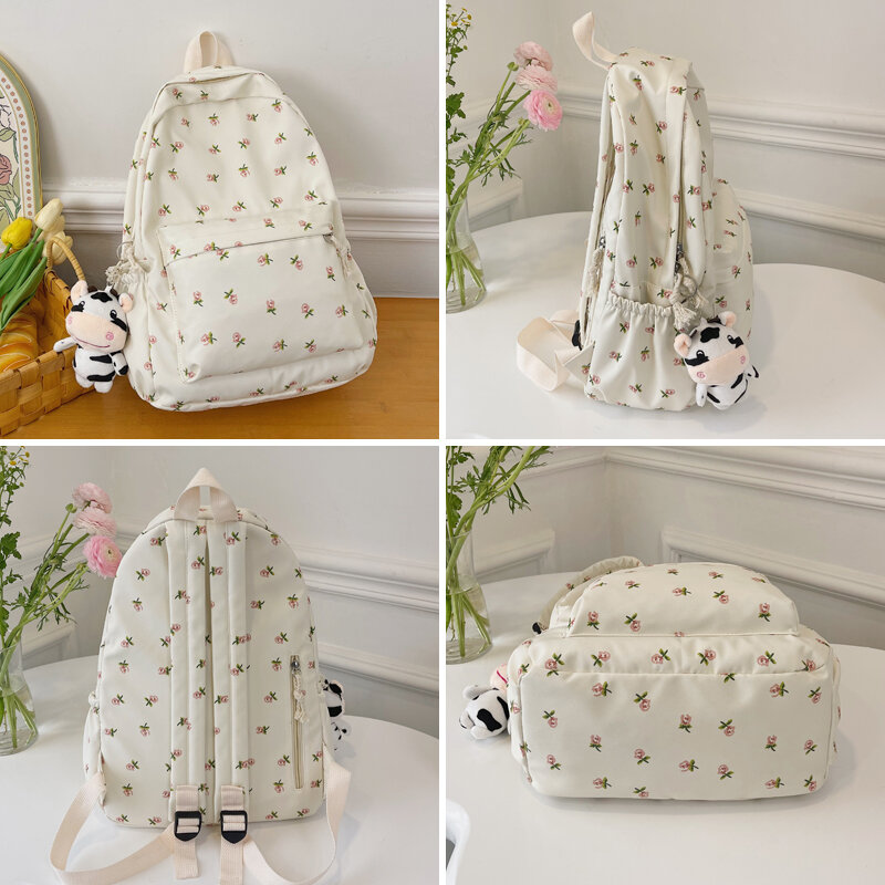 Mochilas escolares de estilo Pastoral para niñas y mujeres, mochila silenciosa, elegante y suave, diseño fresco