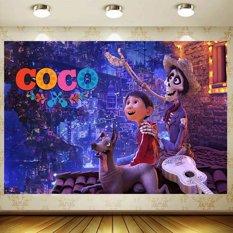 День мертвых Коко, день рождения, ранний шар, мальчик, модный Декор для комнаты, музыка, торт, Топпер, баннер, фон, детский душ