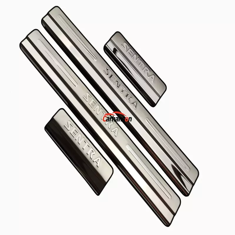 Door Sill Trim Stainless Steel Pedal For Nissan Sentra Scuff Plates Strip Stickers Car Styling Protector Accessories 2023 2024