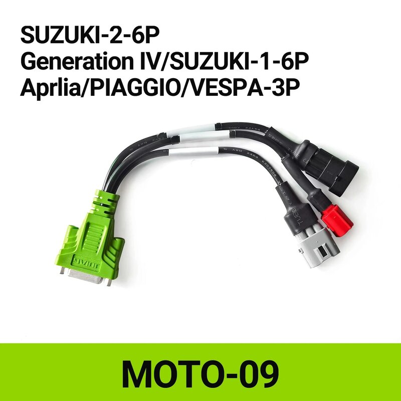 OBD2 kabel diagnostik untuk Aprilia/PIAGGIO/VESPA-3P untuk SUZUKI-2-6P untuk generasi IV/SUZUKI-1-6P kabel diagnostik konektor