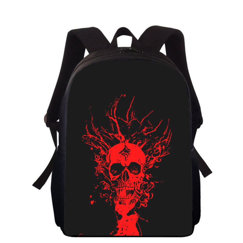 Hellsatan悪魔のロゴ15インチ3Dプリントキッズバックパック男の子女の子バックパック学生学校のブックバッグ
