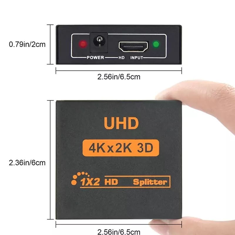 Divisor 4K UHD 3D compatible con HD 1x2 1080P, interruptor dividido 1 en 2, repetidor de conmutador para HDTV, DVD, PS3/4, Xbox, PC