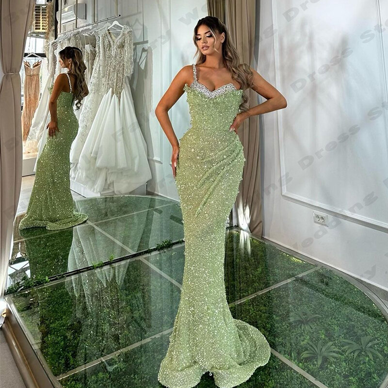 Sexy Backless Evening Dresses For Women Exquisite Beading Elegant Off Shoulder Sleeveless Vintage Slimming Mopping Prom Gowns