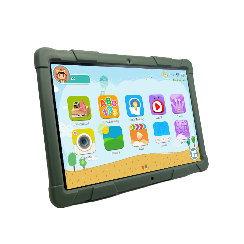 Funda de silicona con soporte de regalo para niños, Tablet con Android 9,0 Z80, llamadas telefónicas, 10,1 pulgadas, tipo C, 2GB de RAM, 32GB de ROM, A53, 1,5 Ghz, 4 núcleos, 1280x800IPS