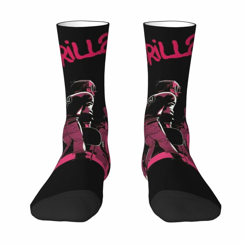 Классные носки унисекс для скейтборда с музыкальной группой Gorillaz, Веселые носки для бега с 3D принтом, сумасшедшие носки в уличном стиле