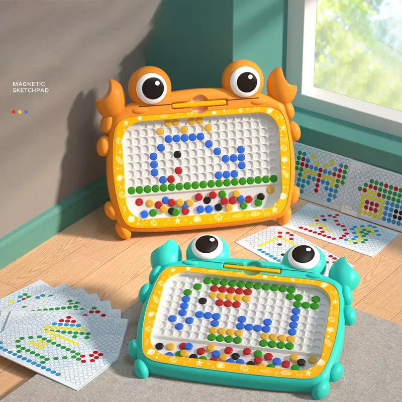 Tablica magnetyczna dla dzieci kontrola długopisu kraba zabawki edukacyjne ćwiczenia puzzle do wczesnej edukacji koraliki Montessori zabawka dla dziecka prezent