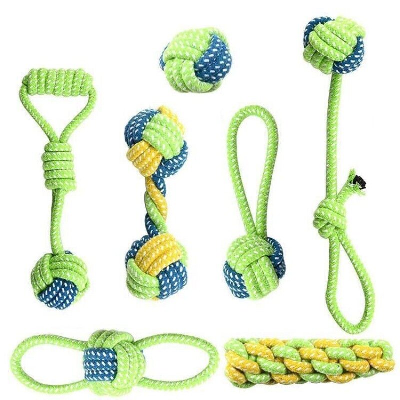 Interactive Cotton Rope Toy para Animais de Estimação, Cães Pequenos e Grandes, Mini Dog Ball, Toothbrush Chew, Puppy Accessories