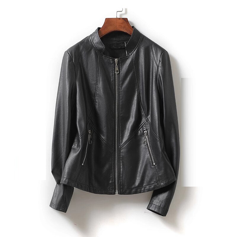 Sheepskin Slim Genuine Leather Coat Turn-down Collar Zipper Leather Jacket 2023 Autumn Winter New Fashion Genuine Leather Jacket