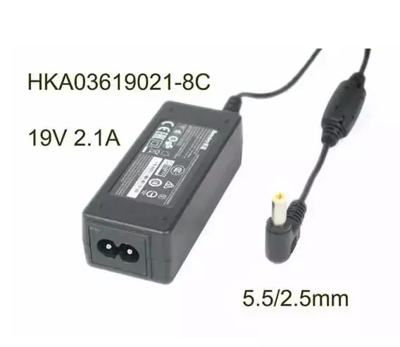 ハントキー-電源アダプター、HKA03619021-8C、19v 2.1a、バレル5.5mm、2.5mm、2ピン