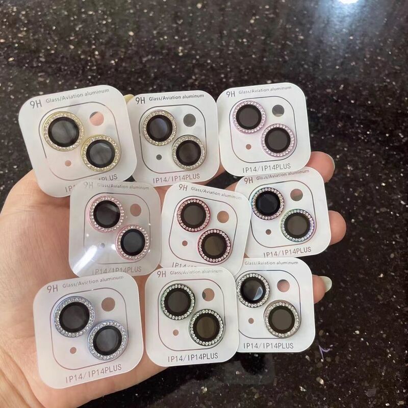 Diamond Bling Metal Glass Camera Lens Protector para Mulheres, Lens Ring para iPhone 15, 14, 13, 11 Pro Max, Plus, 12 Mini, 15Pro, 14Pro