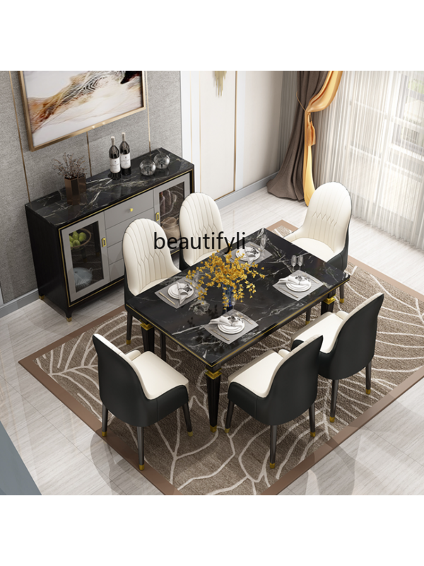 Buffet en marbre de luxe doux, armoire à vin en bois massif, stockage post-moderne, salon américain, nouveau style chinois