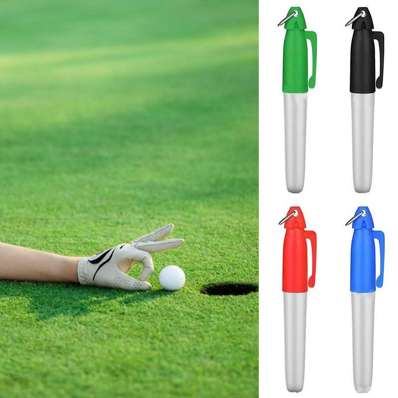 1 buah spidol bola Golf Mini pena penanda tahan air dengan templat kait gantung alat gambar olahraga Golf Aksesori latihan