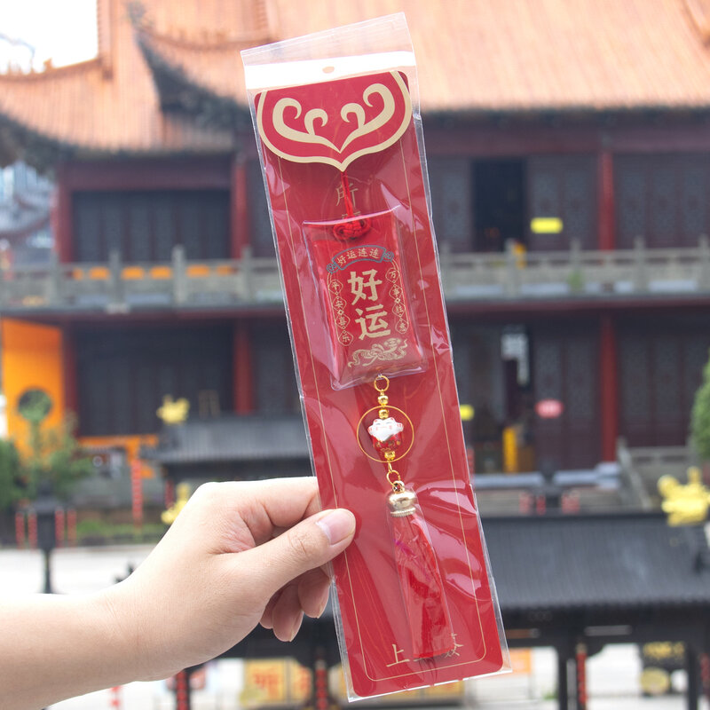 Putuo-Sac de bénédiction pompon chat Hangzhou Faxi Ping An Zhao Cai, cadeau Ping An, pendentif isman prudent, protection du corps, sac parfumé, prière
