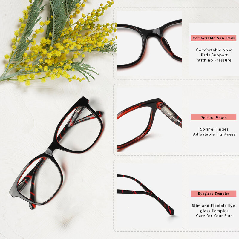 Lentes bloqueadoras de luz azul Óculos de leitura femininos, armações redondas clássicas, óculos de alta qualidade