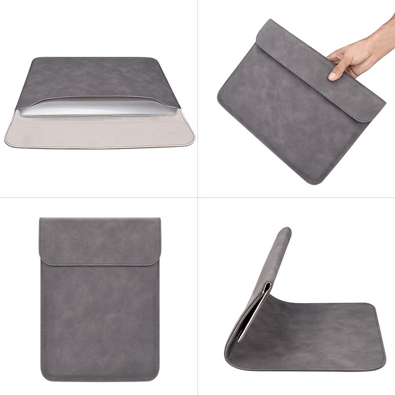 Портативный чехол из искусственной кожи для ноутбука, водонепроницаемый чехол, портфель, защитная сумка, чехол-конверт с маленькой сумкой для Macbook Pro Air