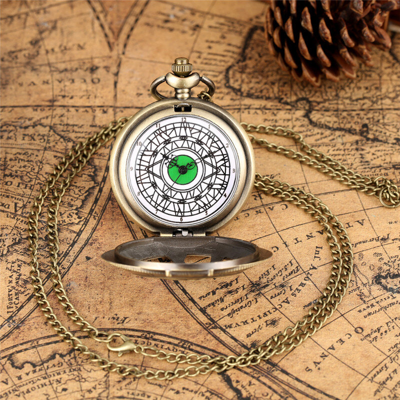 Reloj clásico con forma de ojo ahuecado para hombre y mujer, reloj de bolsillo de cuarzo, collar, cadena de suéter, reloj FOB, reloj Retro antiguo, regalo