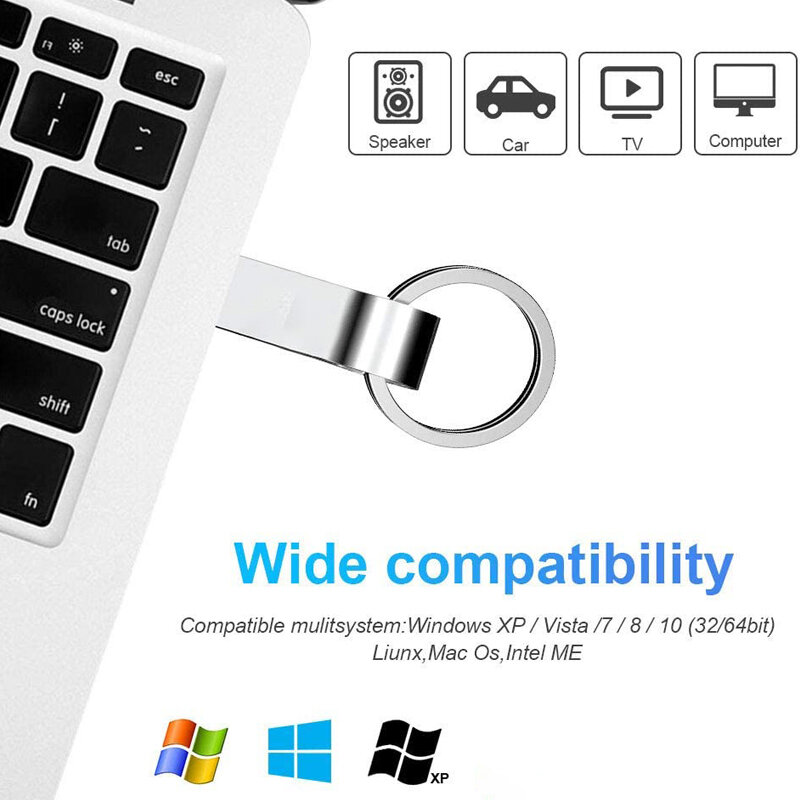 Unidade Flash USB de Alta Velocidade, USB Memory Stick, Disco U para Computador TV, Pen Drive, Cle, 512GB, 2TB, 1TB, Novo