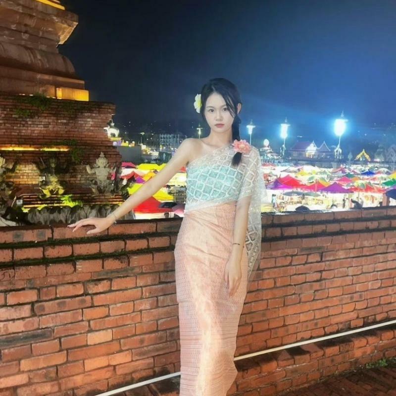 シルクスカートセットとショールセット,dai国家服,伝統的なパーティー写真,タイ