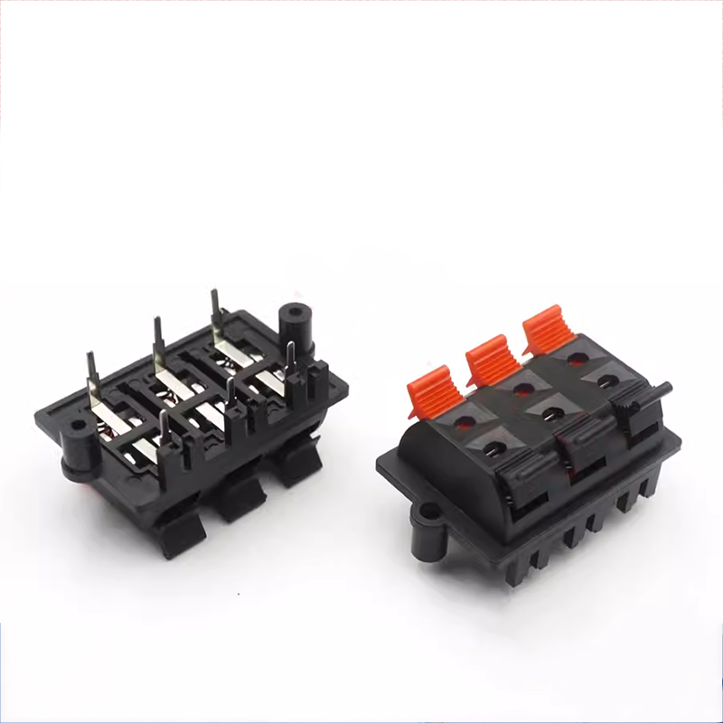 WP6-3B Cable clamp 6-position speaker terminal single-row 6P spring connector six-pin in-line test clamp column