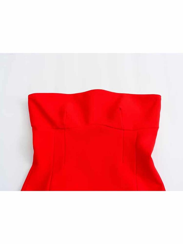 Women 2023 New Fashion Rear split design Pleated Tight Bra Midi Dress Vintage Backless Zipper Female Dresses robe Mujer