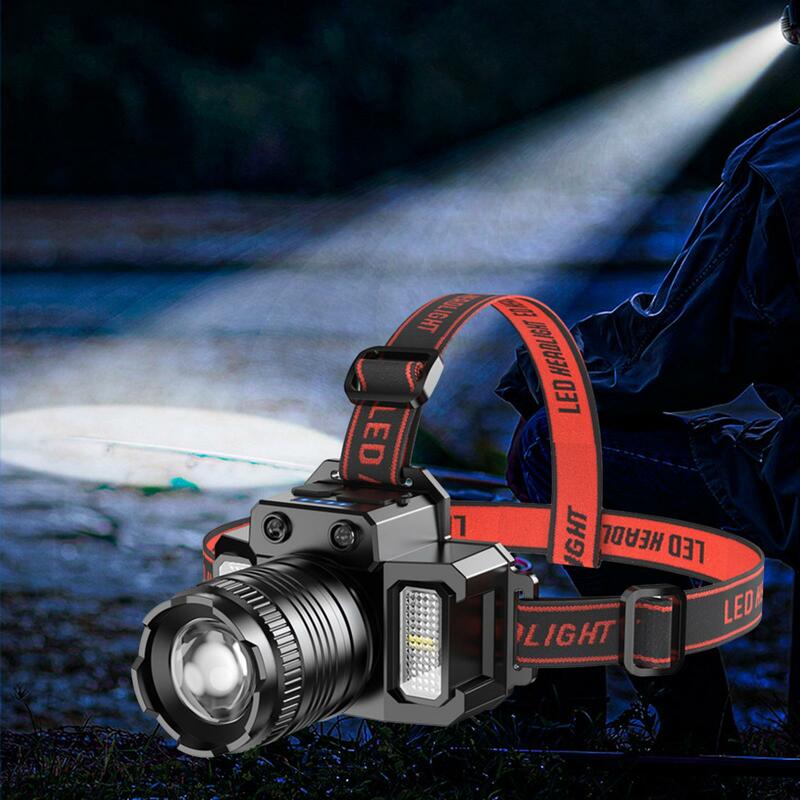 LED Rechargeable Headlamp Sensing Switch Super Bright Head Mounted Work Light for Running Outdoor Jogging Climbing Biking