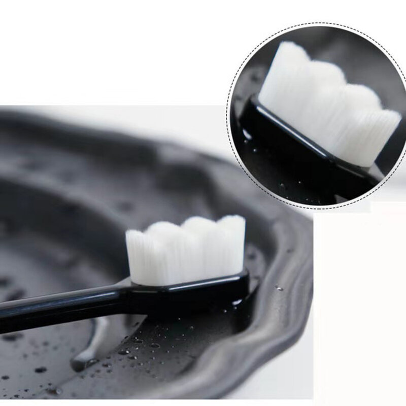 Cepillo de dientes ultrafino, micro-nano, peludo, raíz de pelo, portátil, cuidado bucal, higiene, 1-4 piezas millones