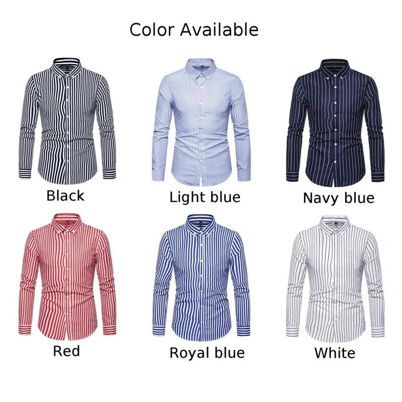 Autumn Spring Men's Retro Stripe Shirts And BlousesSingle Breasted Long Sleeve Casual Party Social Tops Shirt Clothing