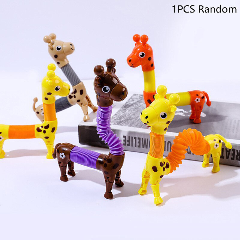 Телескопический жираф, игрушки, сенсорный стрейчевый шланг, игрушки для снятия стресса, игрушки для взрослых и детей