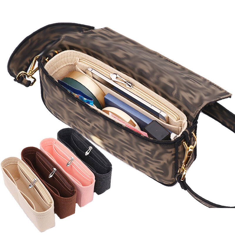 Войлочная сумка-Органайзер, органайзер для макияжа, подкладка идеально подходит для брендовых женских сумок для багета и косметичек