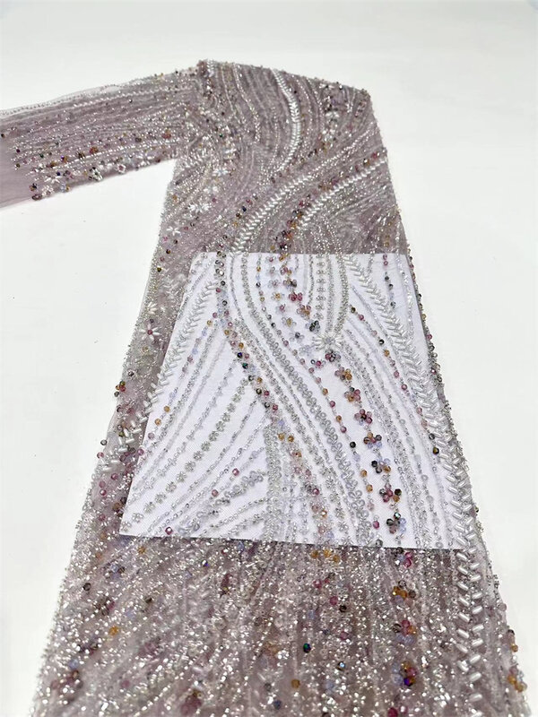 Африканская кружевная ткань с блестками и вышивкой из бисера для свадьбы, черная, нигерийская свадебная одежда, французский тюль, высокое качество, 2024
