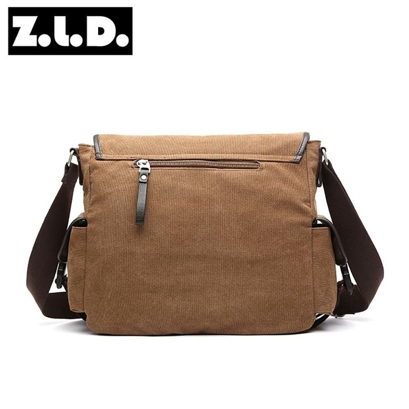 Recreational canvas Student wind custom shoulder laptop messenger bag