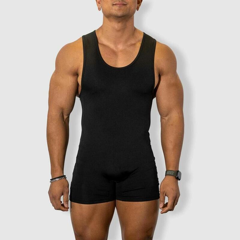 Men Wrestling Singlets Suit Running Speedsuit Boxing One-Piece Tights Sleeveless Weightlifting Clothing Compression Gear Singlet