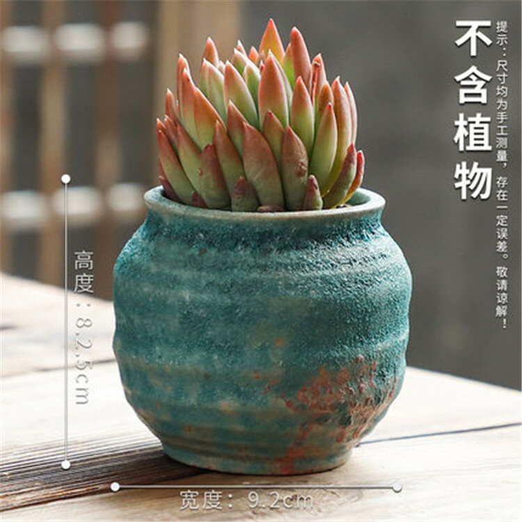 Ceramic Flower Pot With Bamboo Retro Japanese Style Succulent Plant Flowerpot Bonsai Planter Garden Decor Cactus Plants Planters