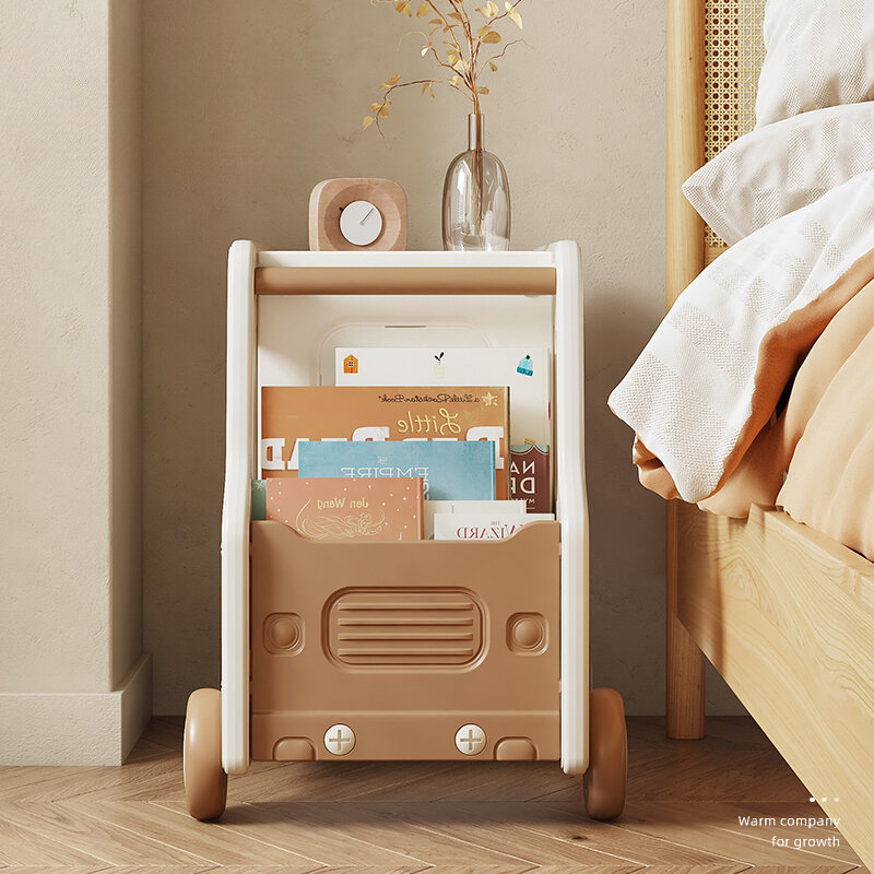 Armário de armazenamento infantil de mesa de cabeceira, estante de brinquedos para bebês, Snacks Living Room Household Cart