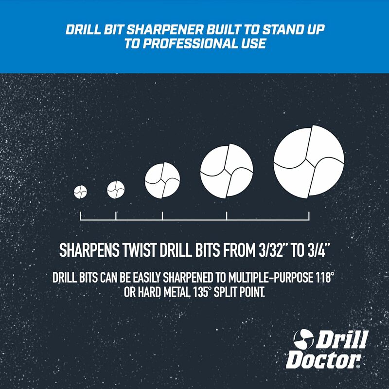 DD750X 750X Drill Bit Sharpener for High-Speed Steel, Masonry, Carbide, Cobalt, & TiN-coated Drill Bits | USA | NEW