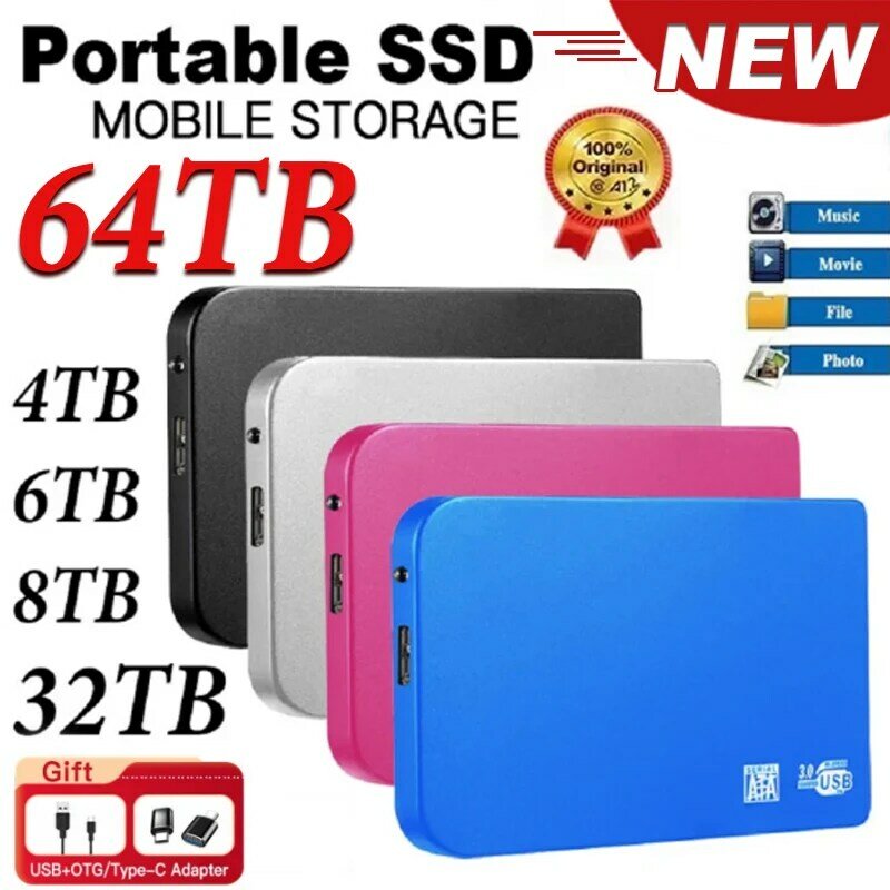Original externe Festplatte 2TB tragbare SSD 1TB Solid State Drive Hoch geschwindigkeit festplatte externes Speicher gerät für PC/Mac